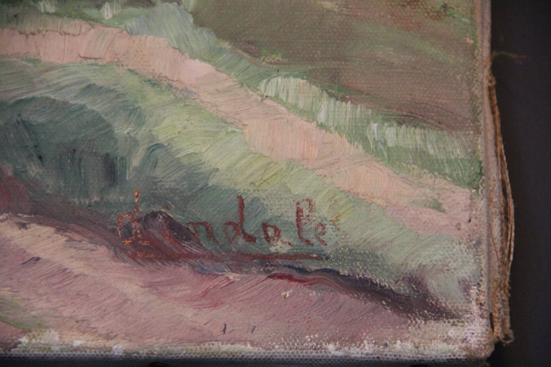 Oil on canvas, Path in the Countryside