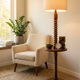Vintage reading lamp in turned wood, Charles Dudouyt style with t