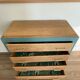 Renovated oak compass foot chest of drawers