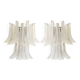 Contemporary Transparent Diamanted Murano Glass "Selle" Wall Sconces in Mazzega Style - A Pair