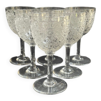 6 Wine glasses Baccarat Rohan service Combourg