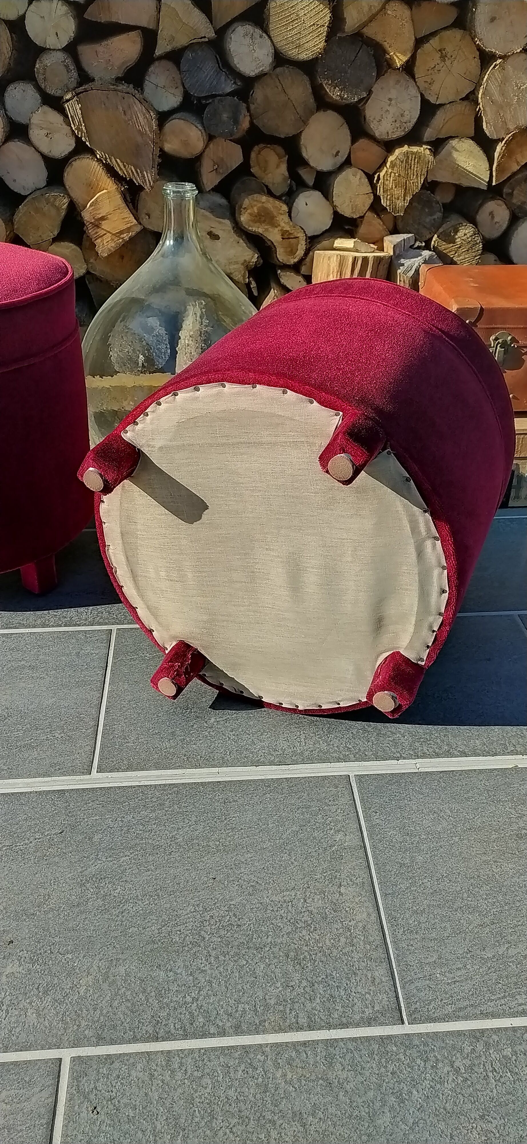 Pair of vintage pouf