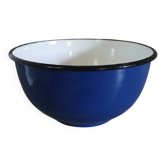 Vintage enamelled metal salad bowl