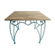 Table en fer forgé et bois