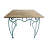 Table en fer forgé et bois