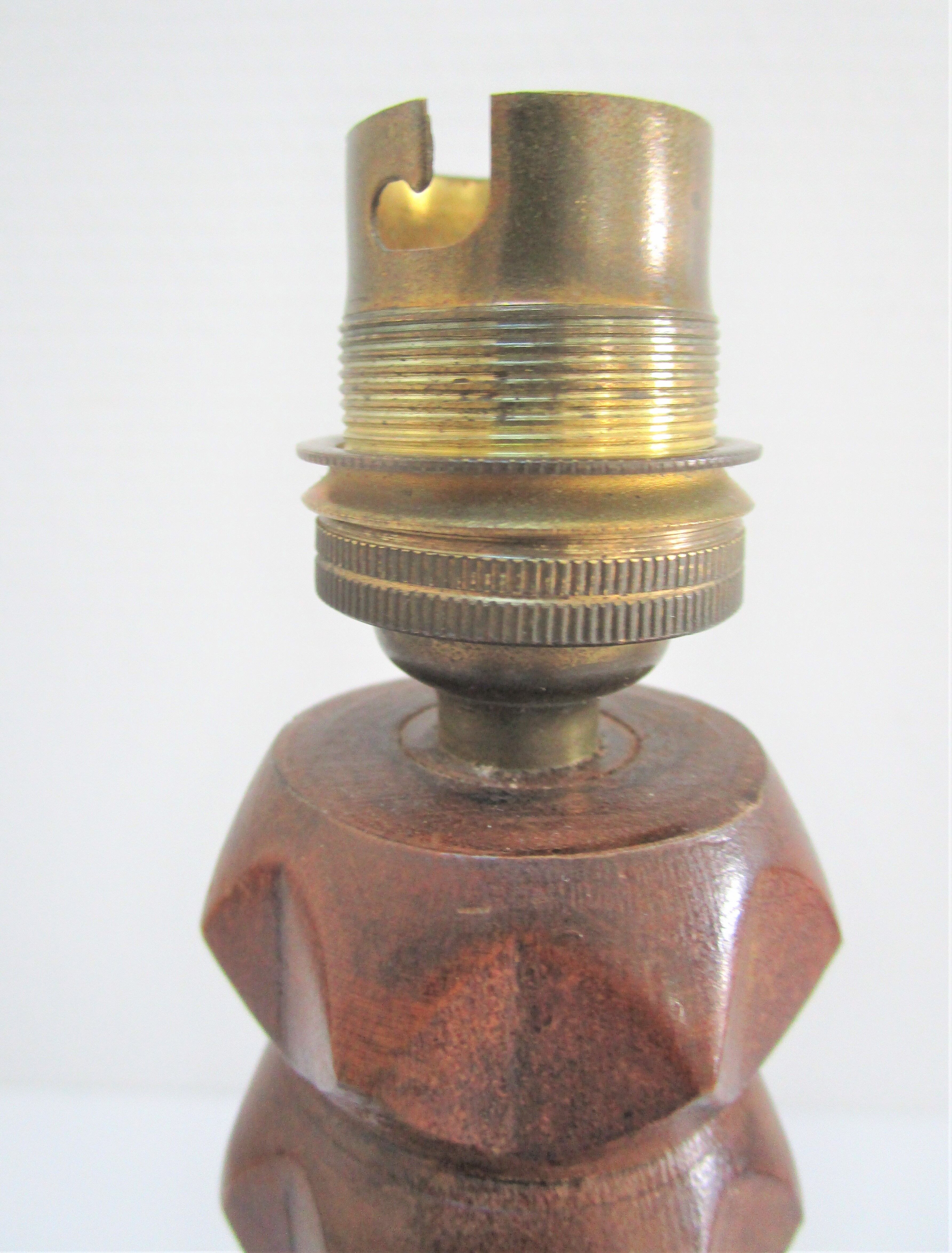 Solid wood lamp foot "diamond tip" years 40-50