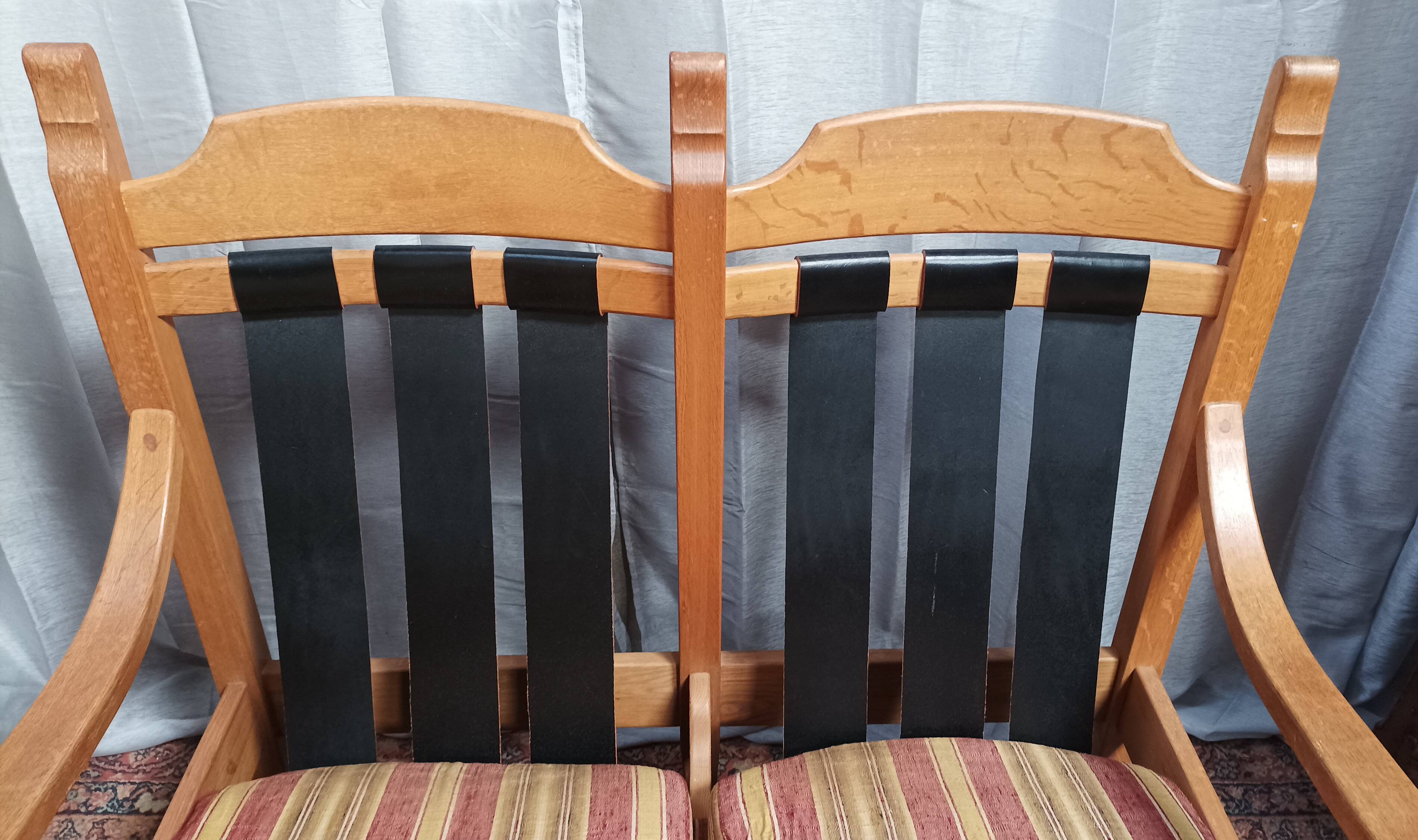 Vintage oak 2 seater bench and footrest