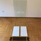 1980s White Marble Rectangular Coffee Table Postmodern Glass