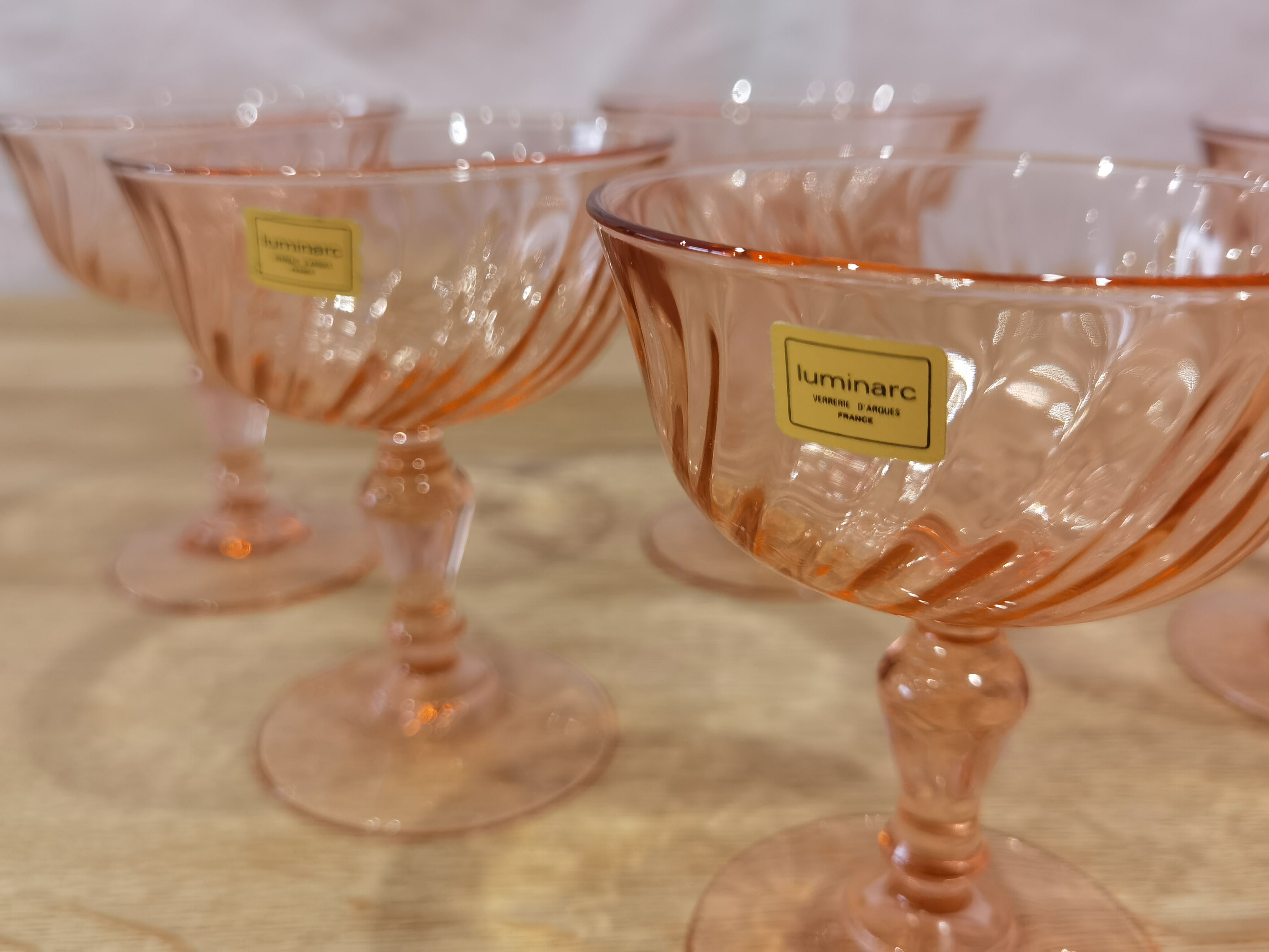 5 coupes à champagne de la marque "luminarc" rosaline