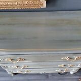 Louis XV-style patinated grey chest of drawers