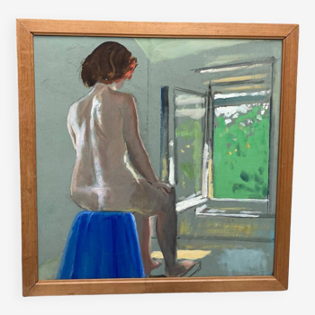 Nude at blue stool 52x52.5cm