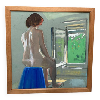 Nude at blue stool 52x52.5cm