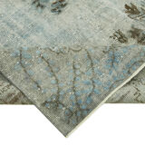 Hand-knotted vintage turkish 1980s 176 cm x 284 cm blue rug