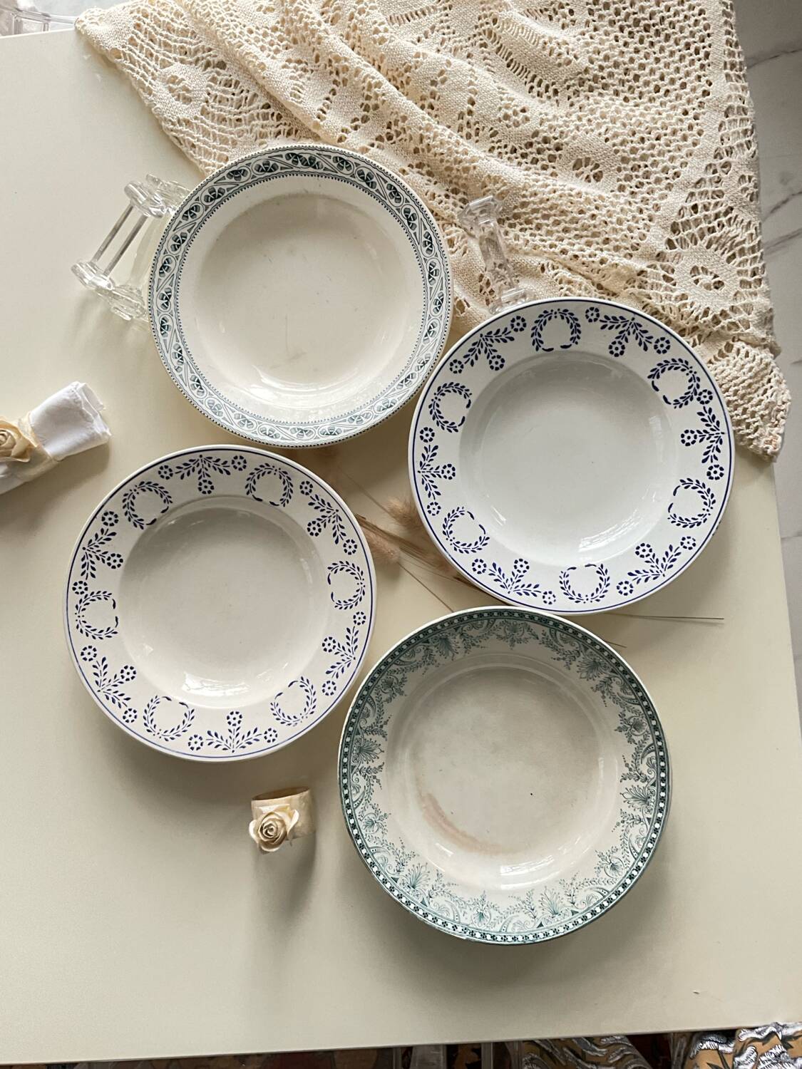 Mix and match old deep plates.