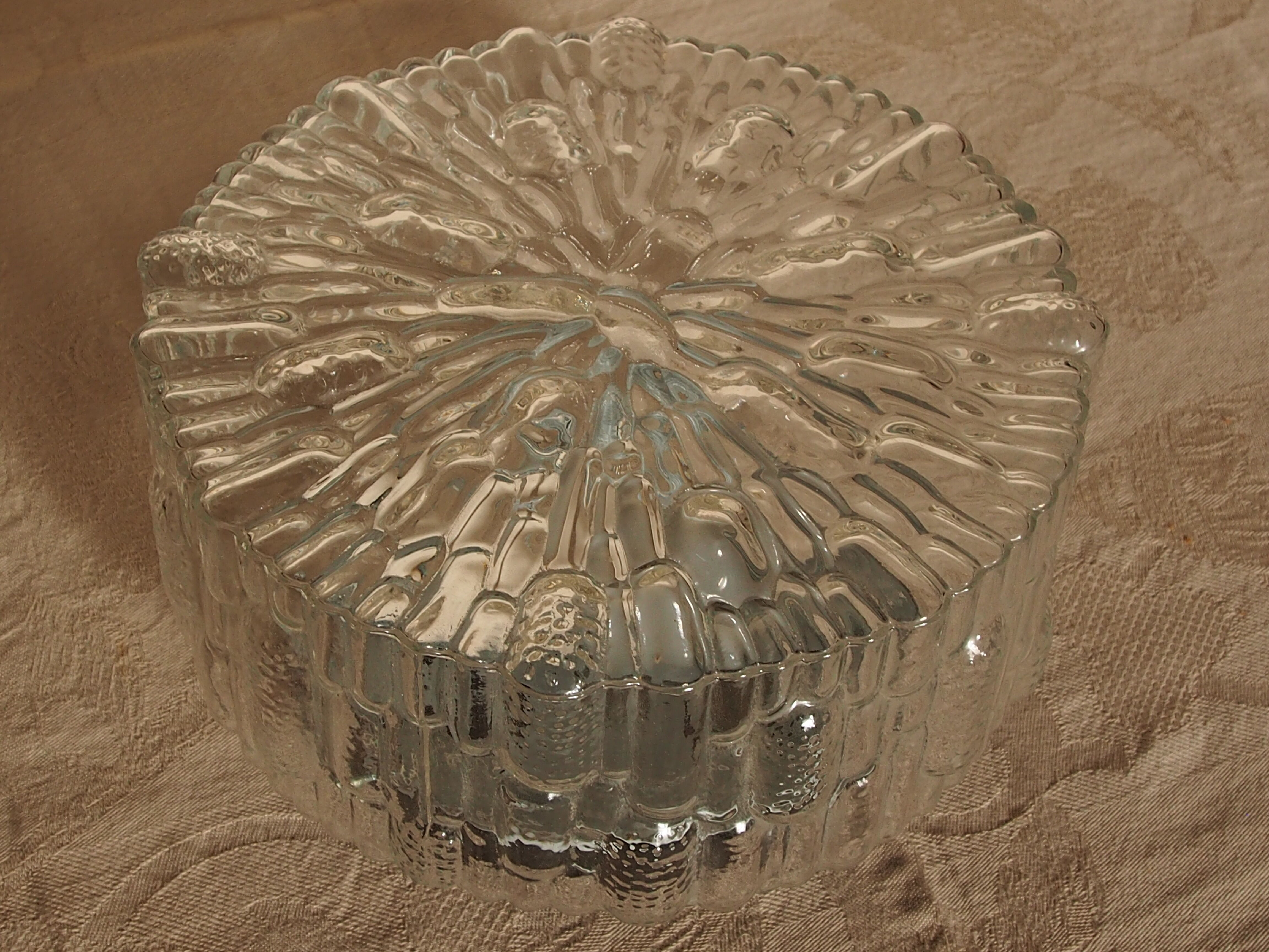 Vintage molded glass ceiling lamp