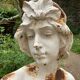 Old garden bust in cast iron troubadour early twentieth century