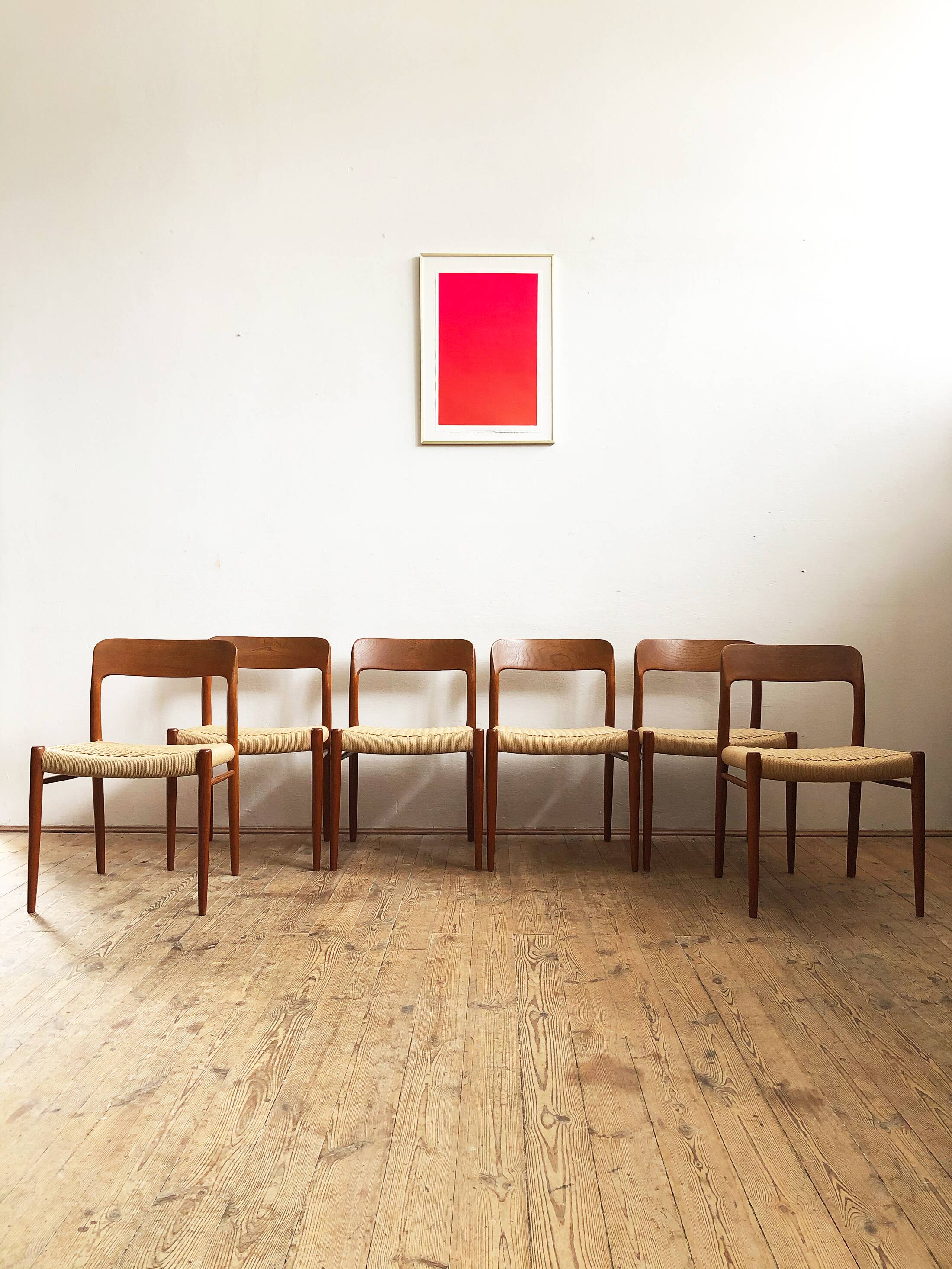 Danish dining chairs, model 75 by Niels O. Møller