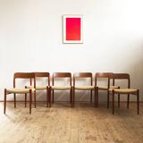 Danish dining chairs, model 75 by Niels O. Møller