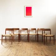 Danish dining chairs, model 75 by Niels O. Møller