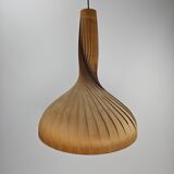 Large vintage hanging lamp veneer wood Hans Agne Jacobsson