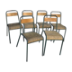 Lot 6 stackable chairs school stella tube/wood