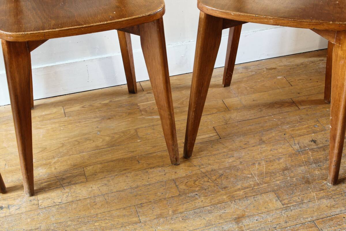 Set of 3 Luterma chairs from the 1950s, monobloc base.