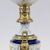 Lampe à pétrole en faïence, époque Napoléon III, milieu XIXème