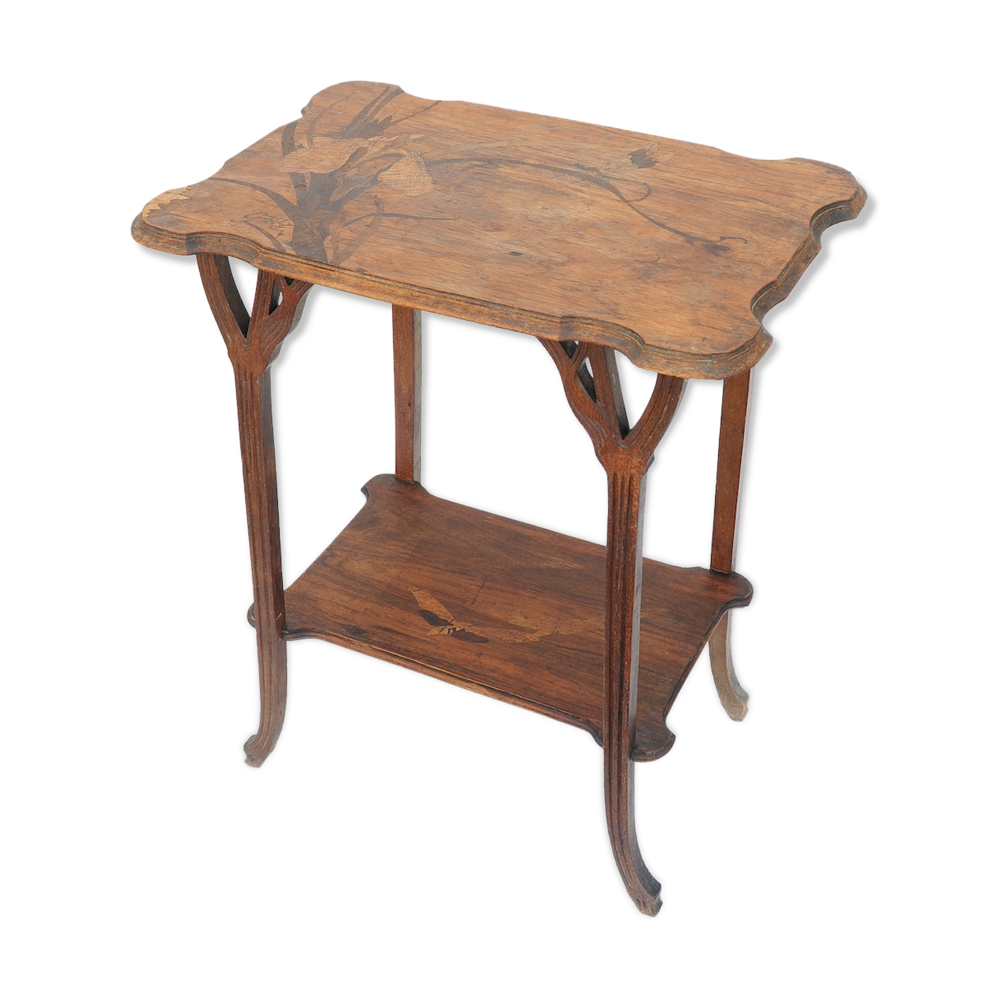 Tea table in marquetry by Émile Gallé