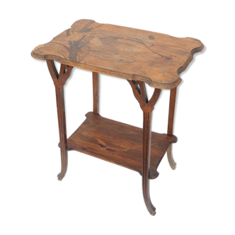 Tea table in marquetry by Émile Gallé