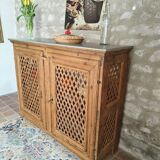 Antique solid pine sideboard with zinc top.