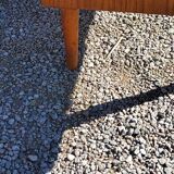 Vintage golden oak sideboard with conical legs from the 1950s