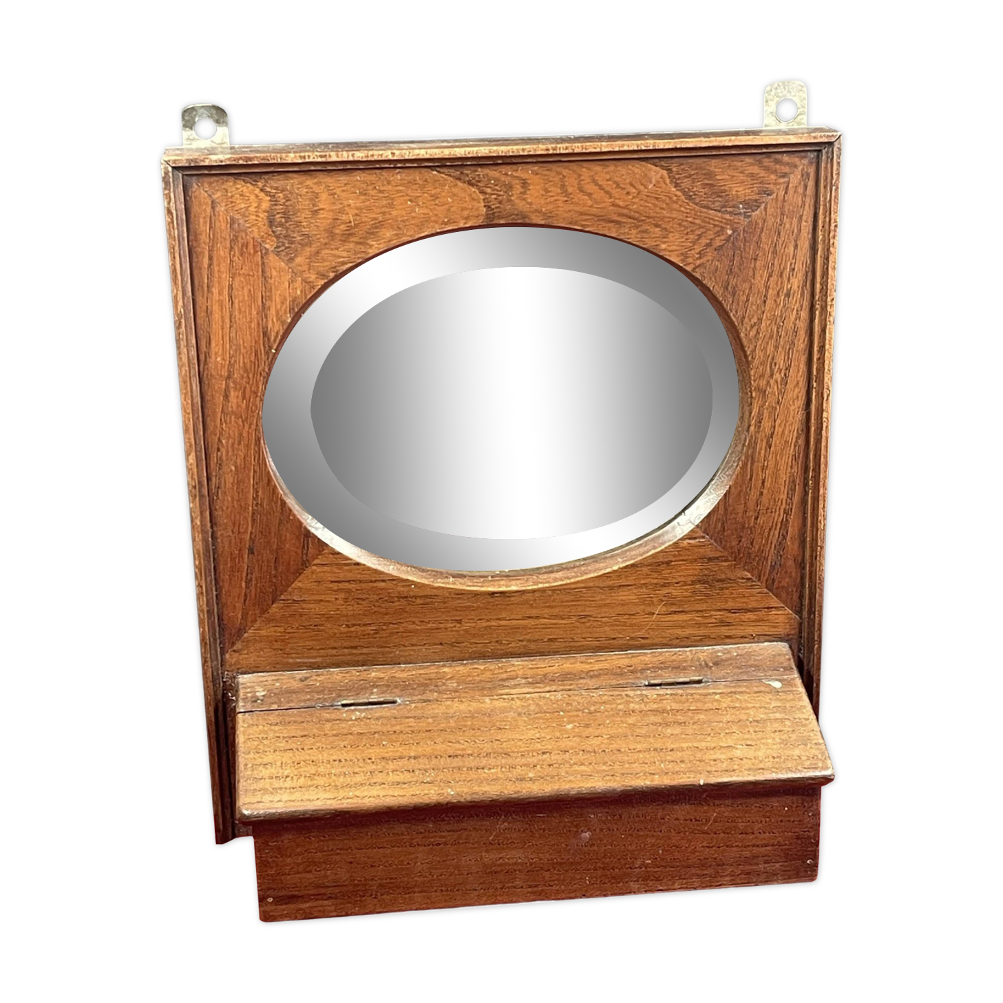 Barber mirror natural wood to hang