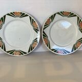 4 old earthenware plates decorated Alsace