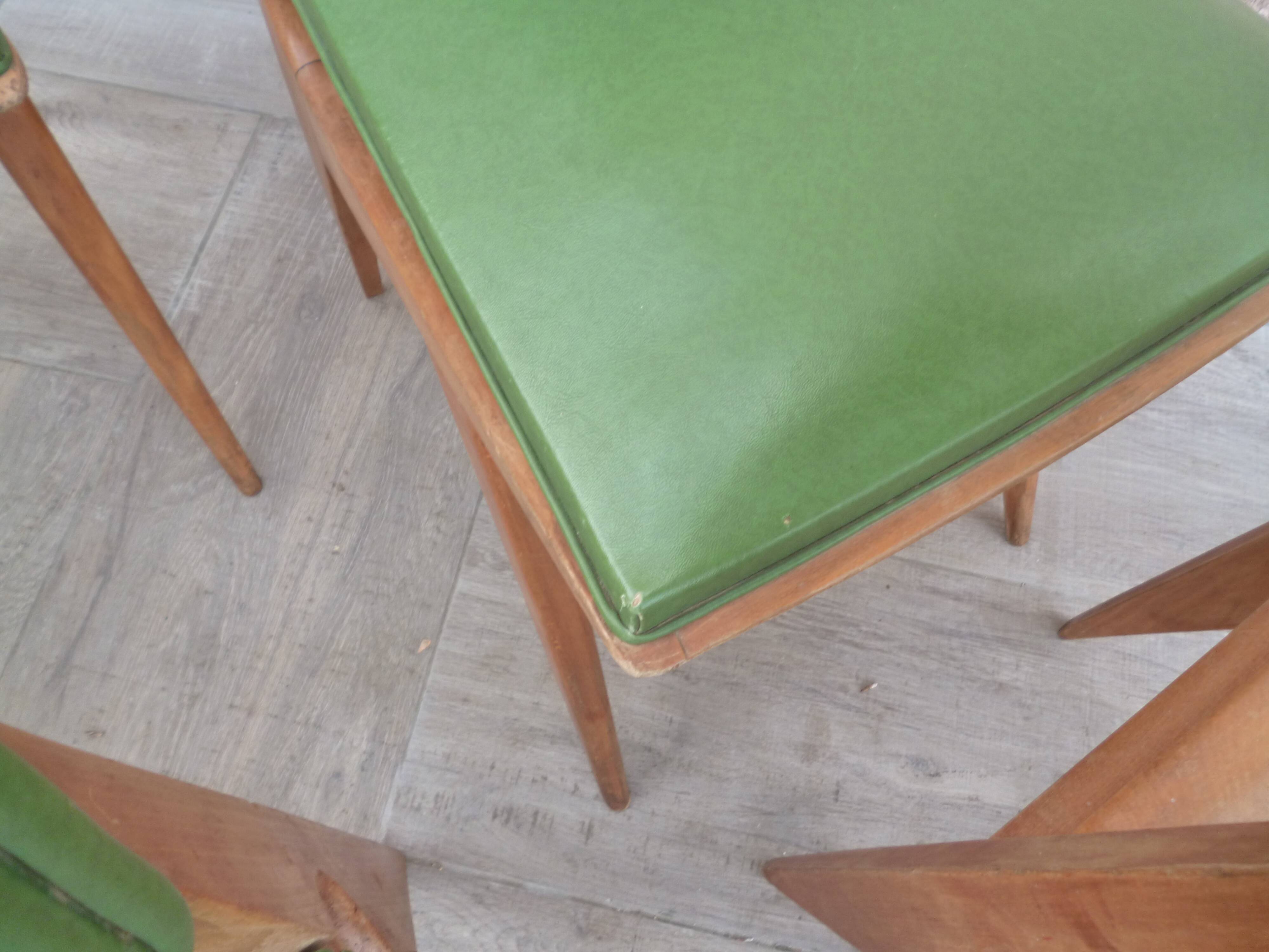 6 vintage Scandinavian chairs compass feet