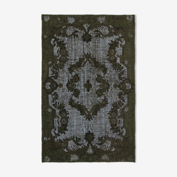 Handmade Distressed Oriental 1980s 200 cm x 315 cm Grey Rug