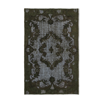 Handmade Distressed Oriental 1980s 200 cm x 315 cm Grey Rug