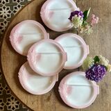 Set of 6 vintage plates in the shape of pink and gray fish - Nidervillier