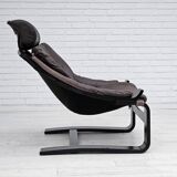 Chaise longue kroken, années 1970, design suédois par ake fribyter pour nelo, état d'origine.