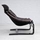Chaise longue kroken, années 1970, design suédois par ake fribyter pour nelo, état d'origine.