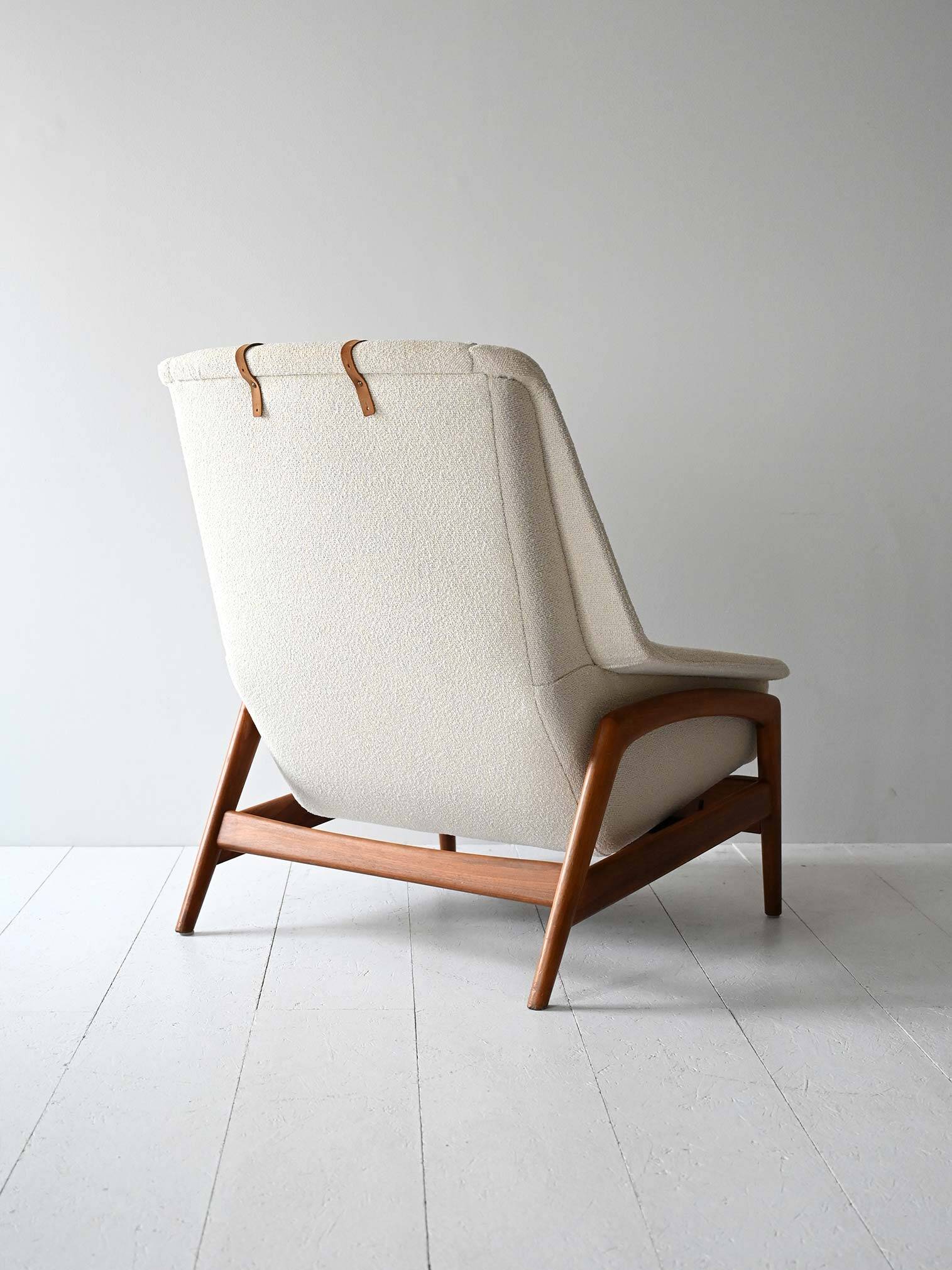1950s/60s Scandinavian teak lounge chair with ottoman