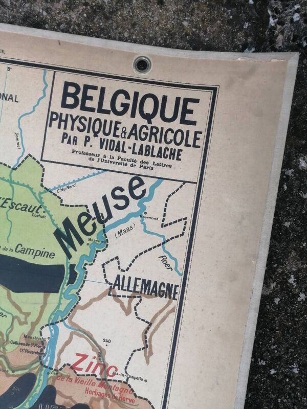 Ancienne carte Vidal Lablache : Belgique.