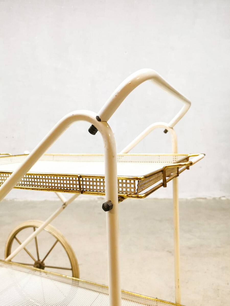 Midcentury vintage brass & steel trolley 'italian chique'