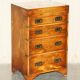 Military desk Harrods in Burr Yew wood with leather, country style.