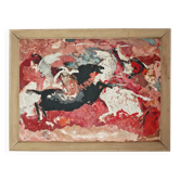 Modernist painting "Battle of Horsemen" by Dragutin Cigarčić