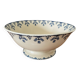 Large antique pedestal salad bowl in Gien earthenware.