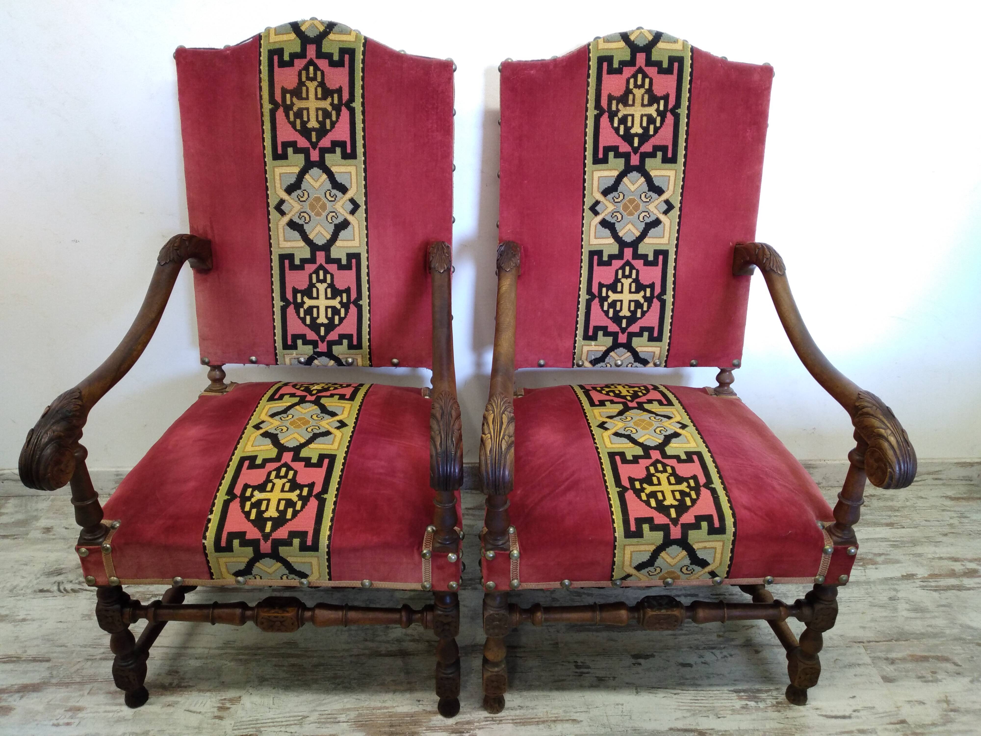 Old Louis XIII armchairs