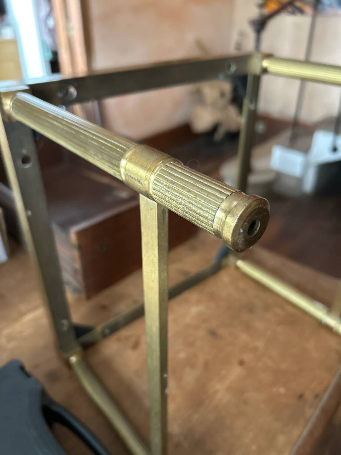 Vintage 70s brass nesting table