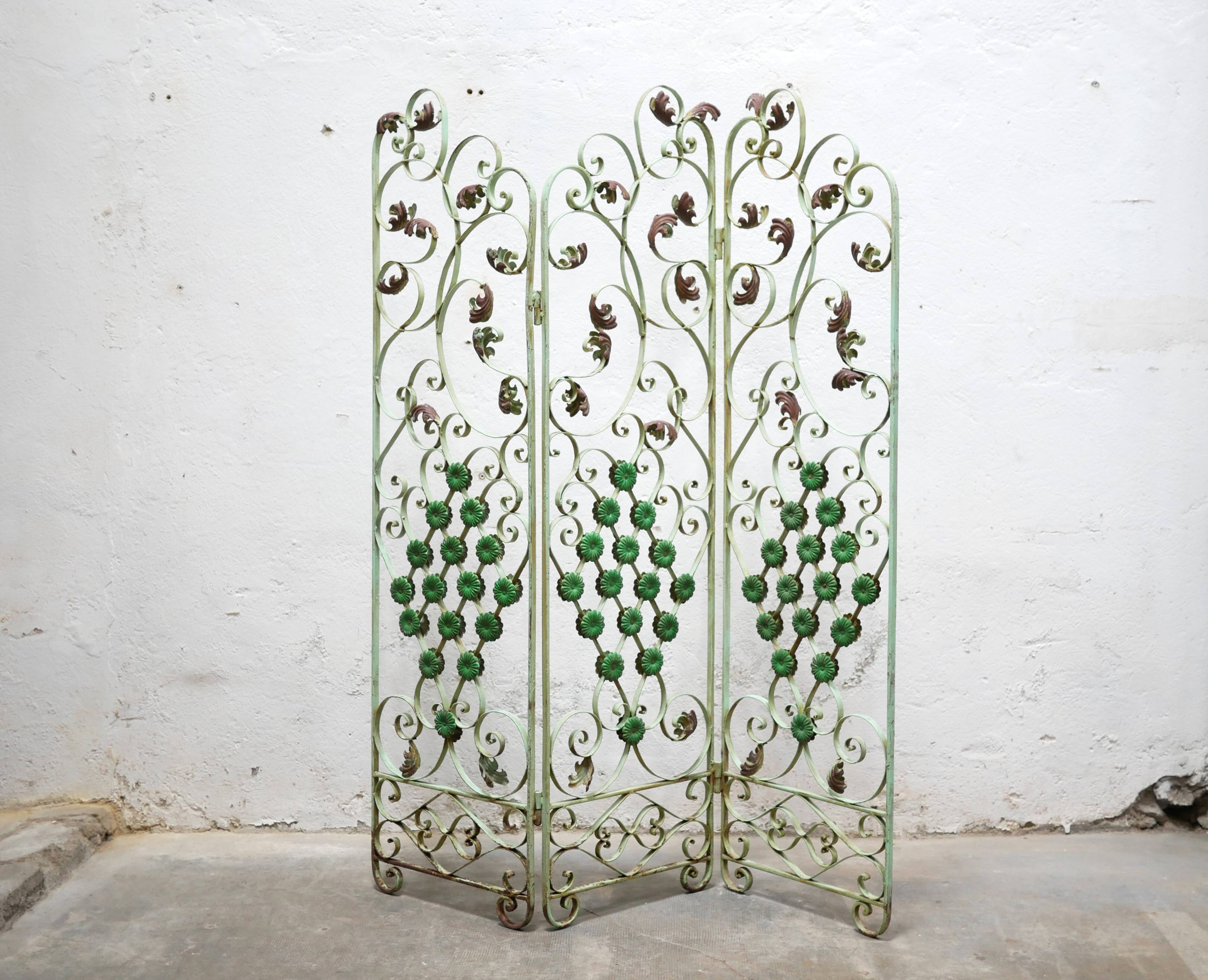 Antique art deco wrought iron screen