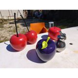 Vintage fruit set in resin and earthenware