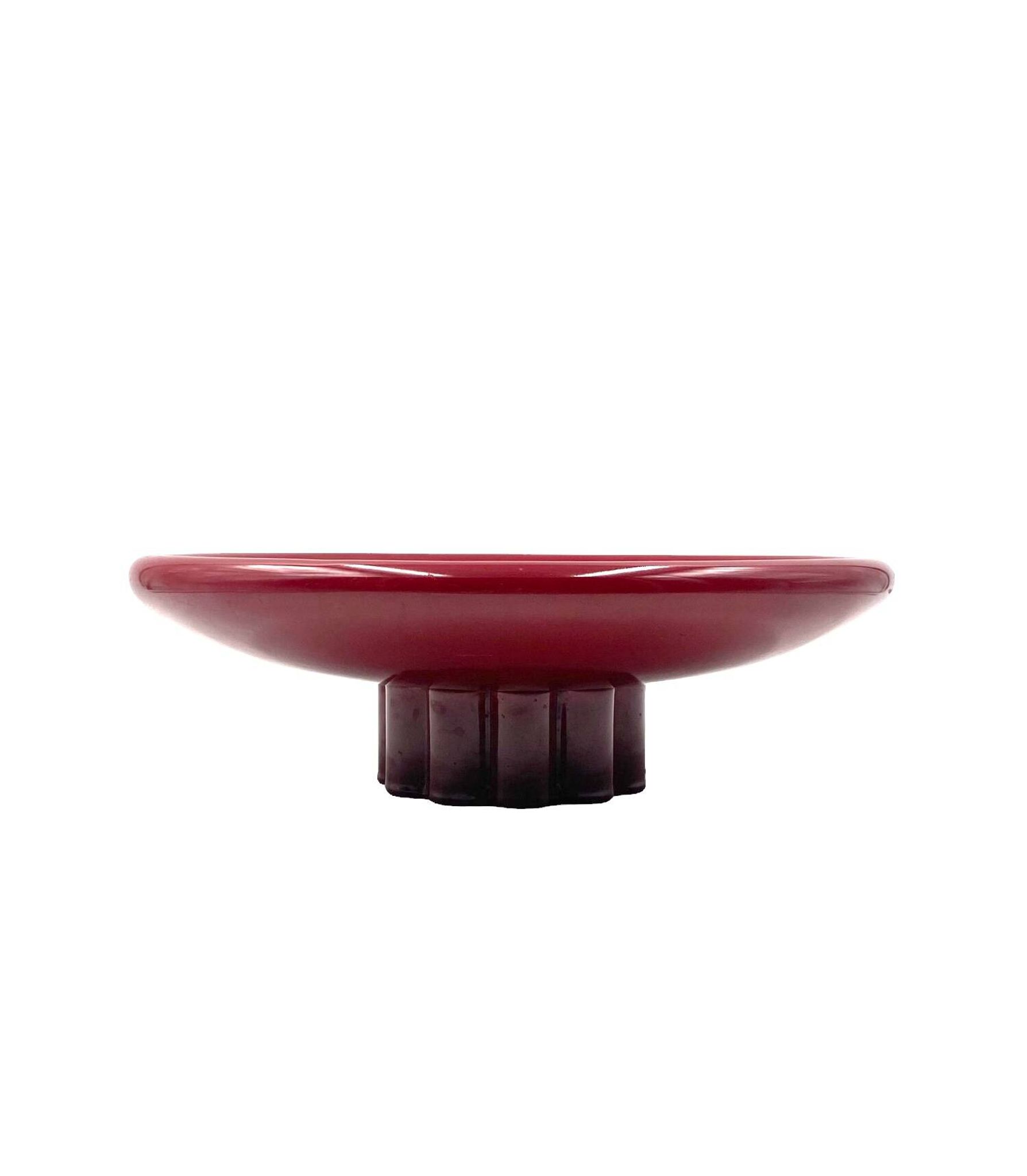 Paul Millet, Modern red vide poche / centerpiece, Sevres France 1930s